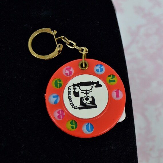 Vintage Plastic Telephone and Address Book Keychain w… Gem
