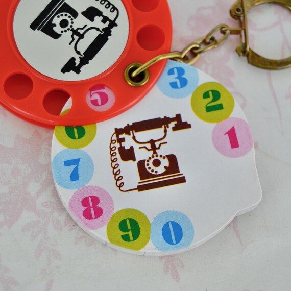 Vintage Plastic Telephone and Address Book Keychain w… Gem