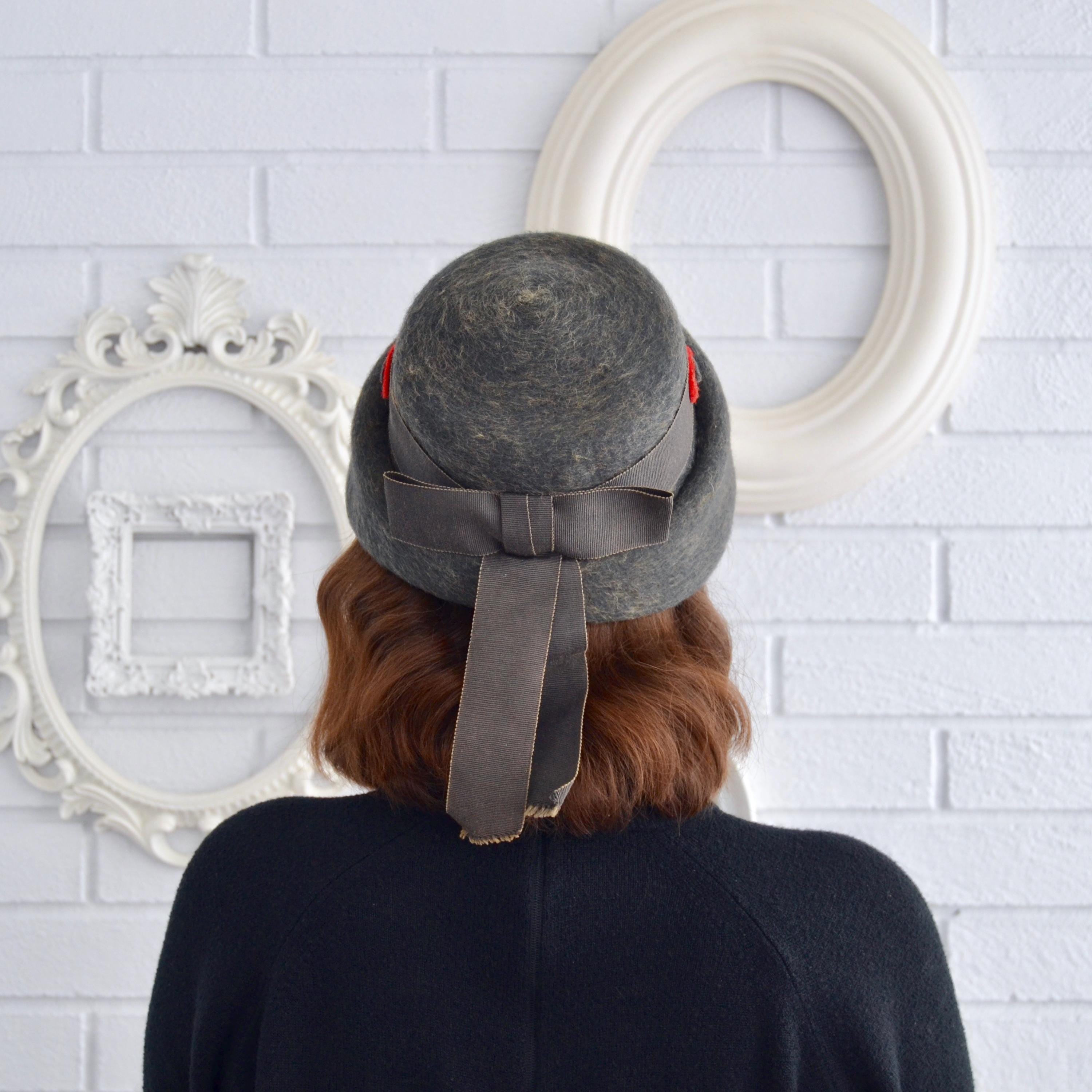 Vintage 1950\'s Neumann Endler Wool Women\'s Ladies Green Hat Vintage TNLee Neumann Endler Inc. red vintage 50s or 60s  main image 3