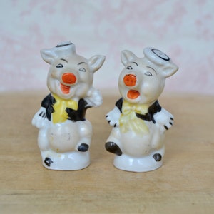 Vintage Sailor Pig Ceramic Salt and Pepper Shakers Made in Japan