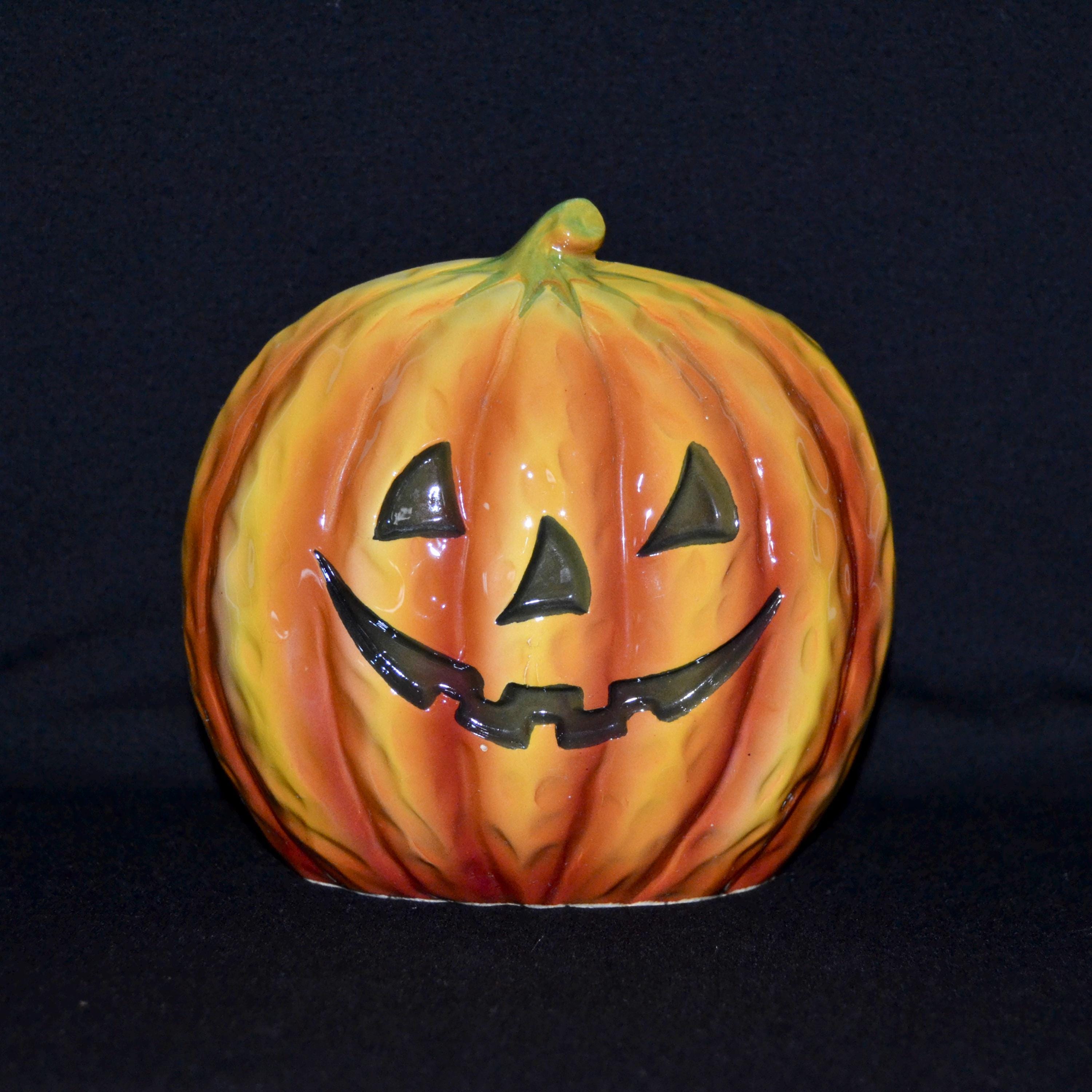 Vintage Ceramic Pumpkin Jack O Lantern Planter Unmarked Relpo - Etsy