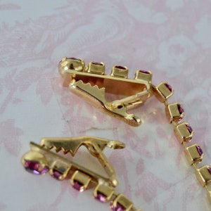 Vintage Sweater Clip Made of Gold Tone Metal with Pink Rhinestones image 7