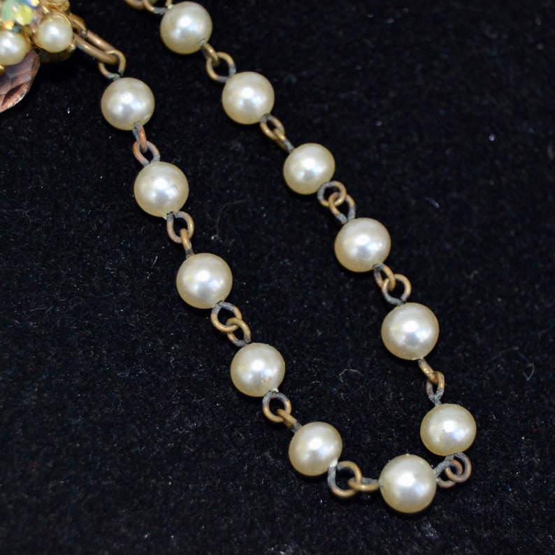 Vintage Sweater Clips with Faux Pearl and Rhinestone Flowers