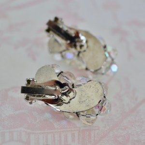 Vintage Clip-On Earrings with Iridescent Glass Beads image 5