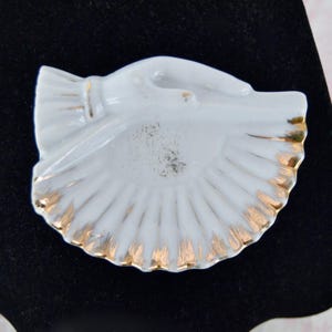 Vintage Small Ceramic Trinket Dish of Hand with Fan Made in Japan