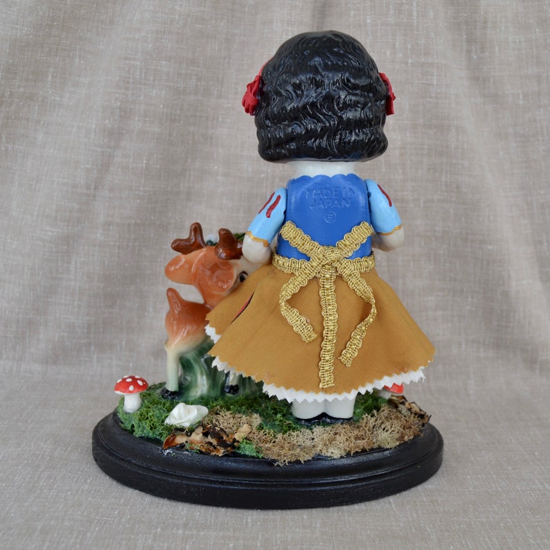 Snow White in the Forest with Her Animal Friends Doll, Antique and Upcycled image 7