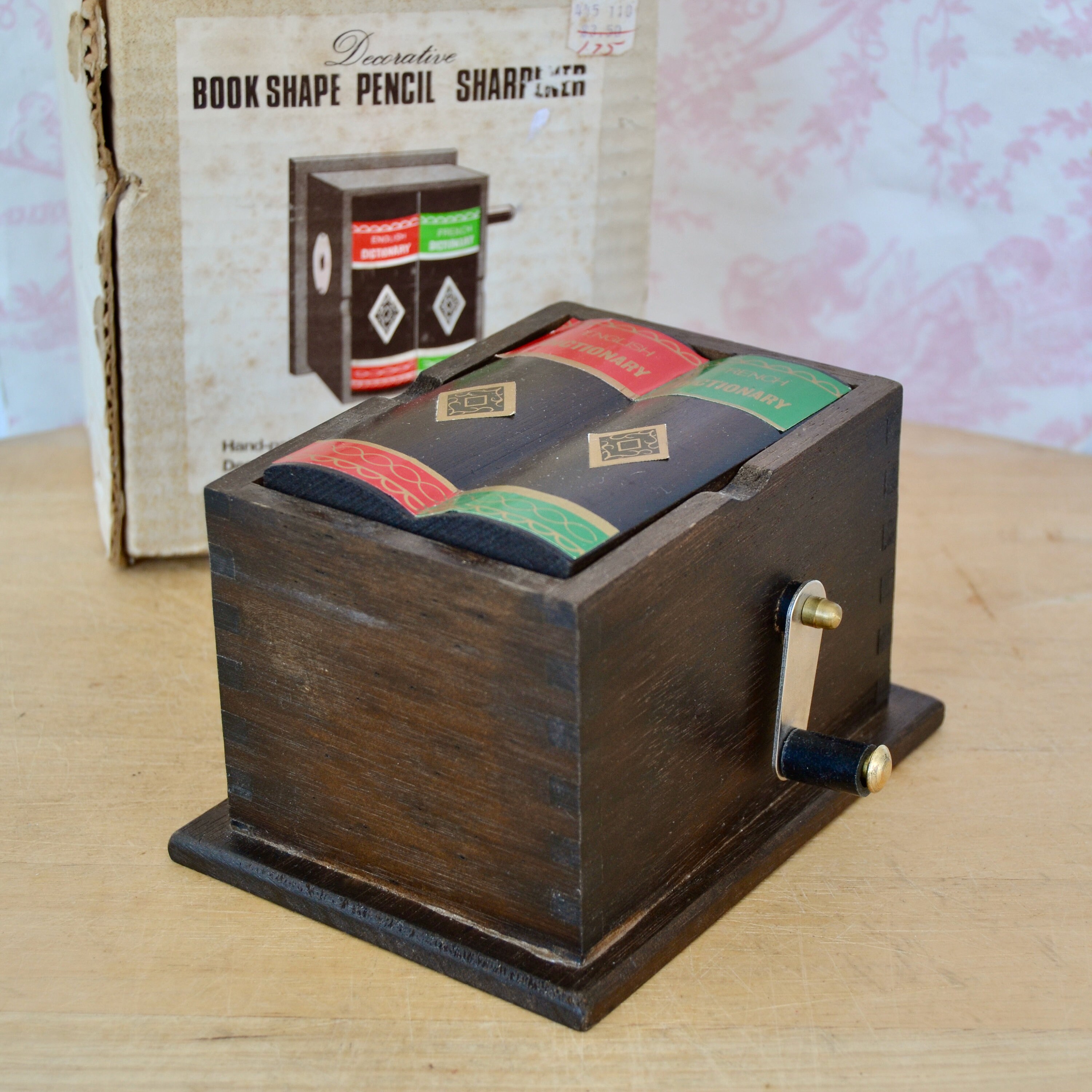 Vintage Pencil Sharpener Made of Wood with Faux Dictionary Etsy