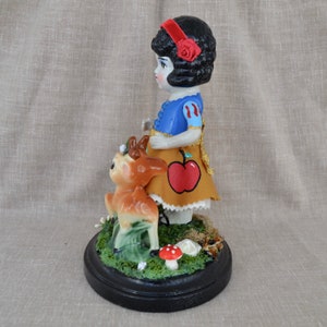Snow White in the Forest with Her Animal Friends Doll, Antique and Upcycled image 9