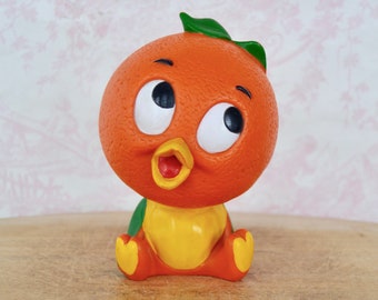 Vintage Plastic Orange Bird Bank by Walt Disney Productions Made in Hong Kong