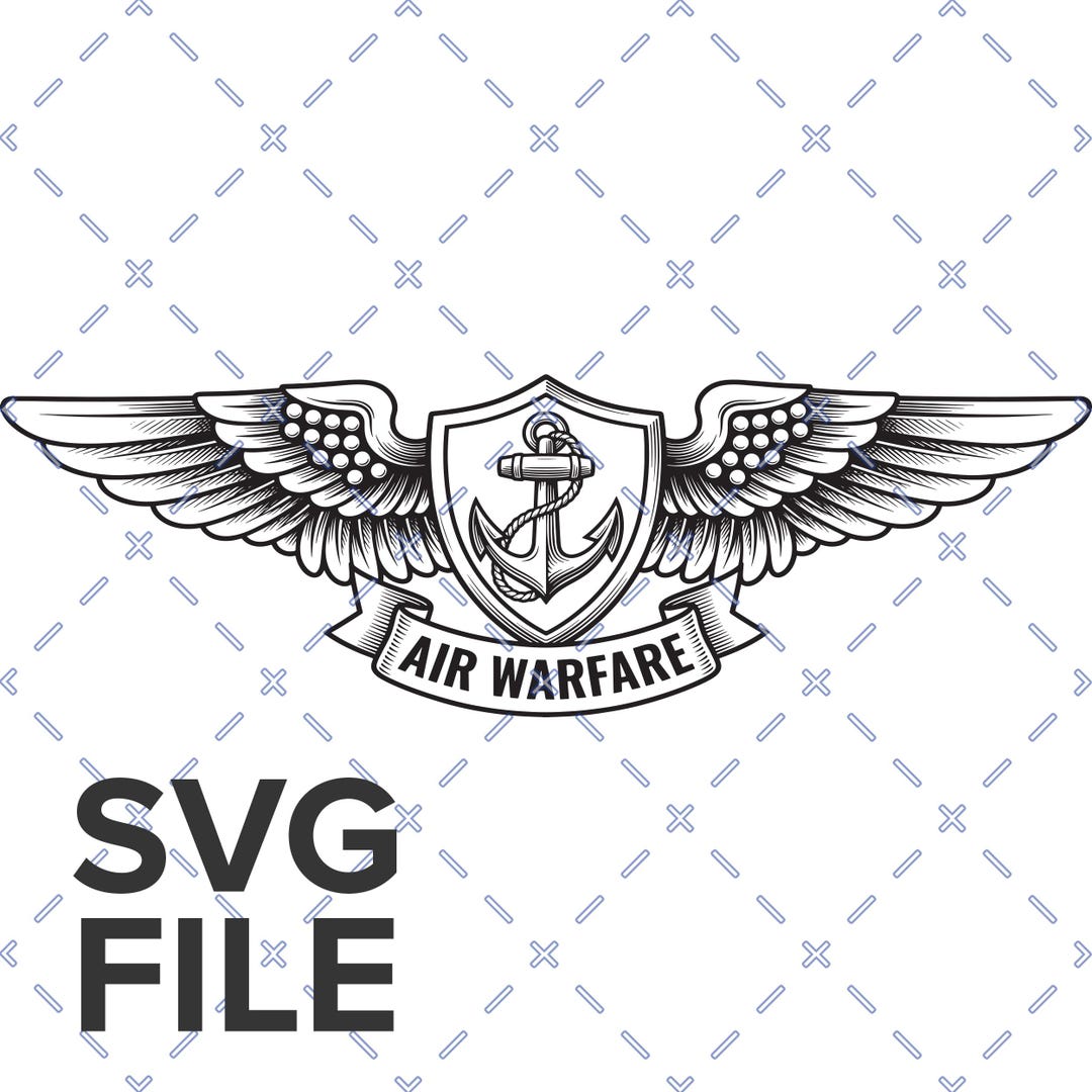 US Navy Enlisted Aviation Warfare Pin Shaded Vector SVG - Etsy
