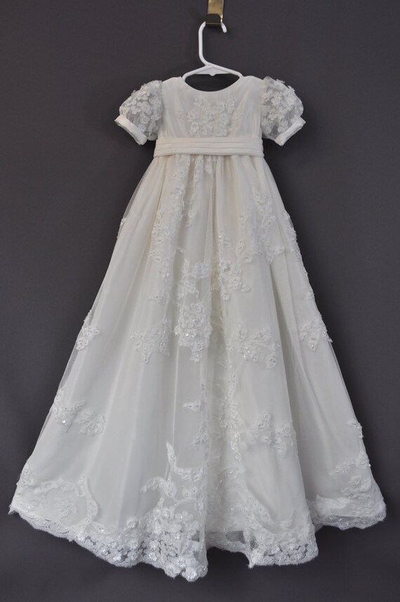 wedding dress to christening gown