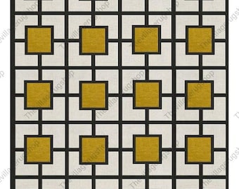 8x10 Hand-Tufted Wool Rug Geometric Modern Handmade Carpet Ivory, Black and Gold Area Rug