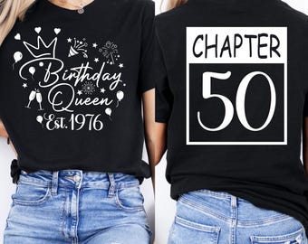 Custom 50th Birthday Queen Shirt | Est. 1976, Milestone Tee