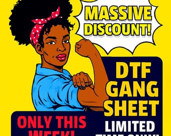 Custom DTF Gang Sheet for Apparel | Kids, Adults & Plus Sizes | Ready to Press