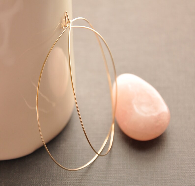 Extra Large Gold Hoops Thin 14K Gold Filled Hoops Delicate 3 Etsy
