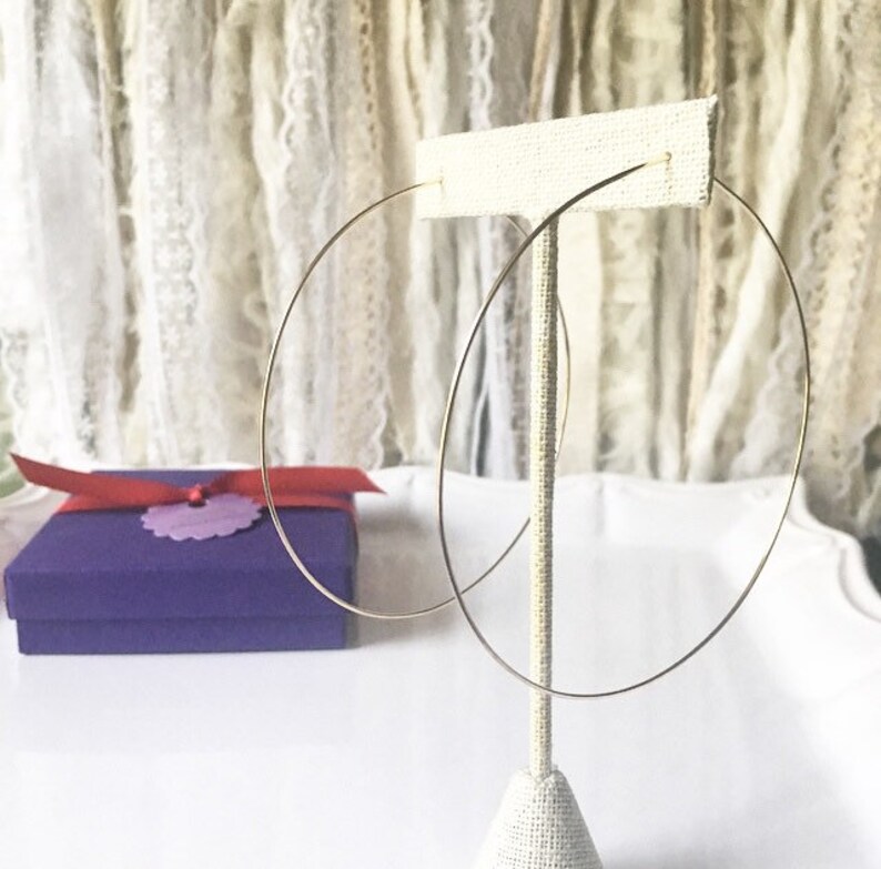 Extra Large Gold Hoops Thin 14K Gold Filled Hoops Delicate 3 Etsy