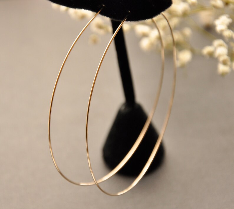 Extra Large Gold Hoops Thin 14K Gold Filled Hoops Delicate 3 Etsy