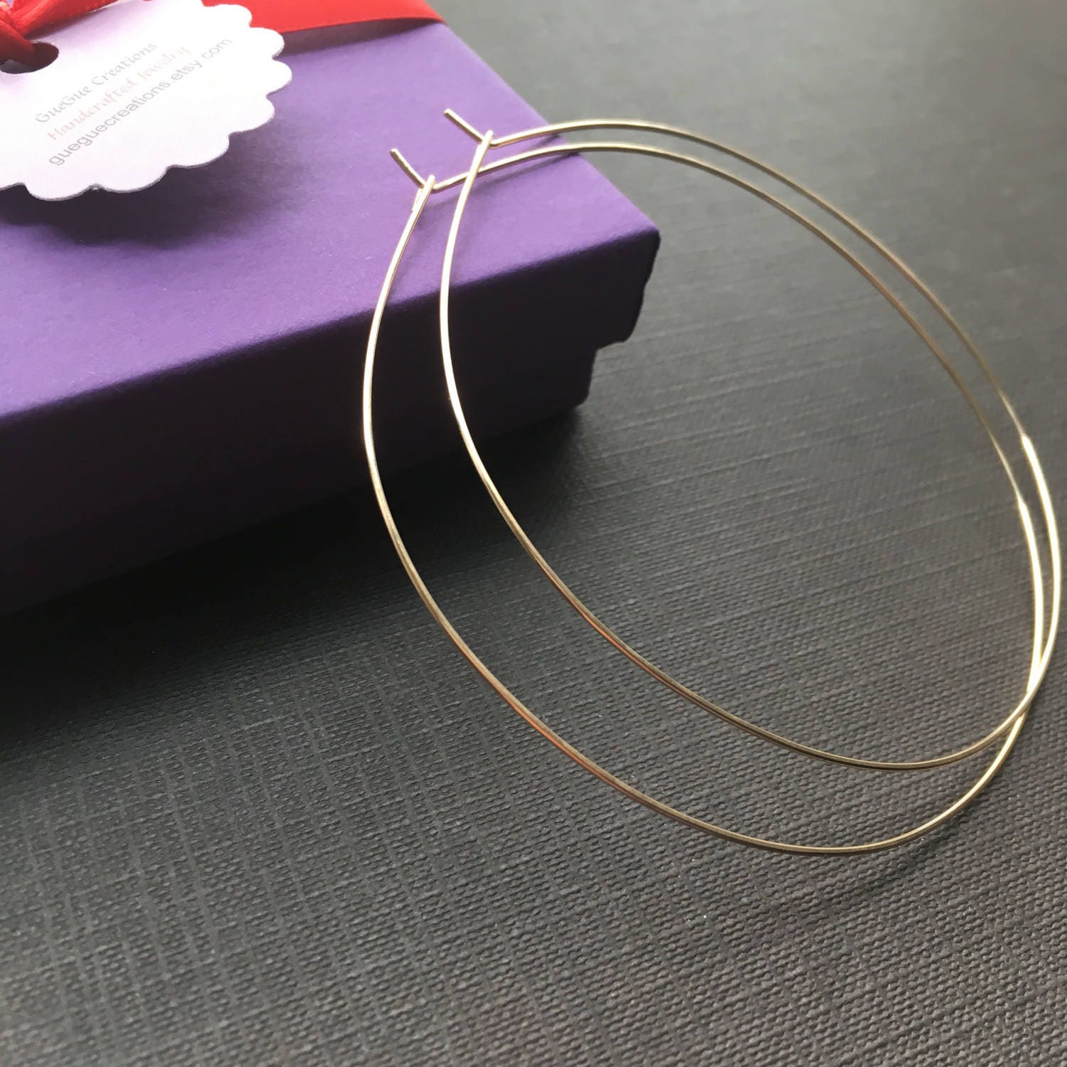 Extra Large Gold Hoops 14K Gold Filled Hoops Thin Delicate Etsy UK