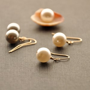 Small Pearl Earrings, Gray Pearl Earrings, Bridal Earrings, Bridesmaid Earrings, Earrings for Mom image 7