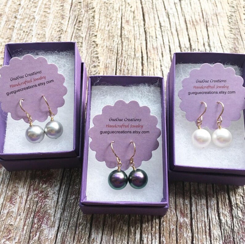 Small Pearl Earrings, Gray Pearl Earrings, Bridal Earrings, Bridesmaid Earrings, Earrings for Mom image 4