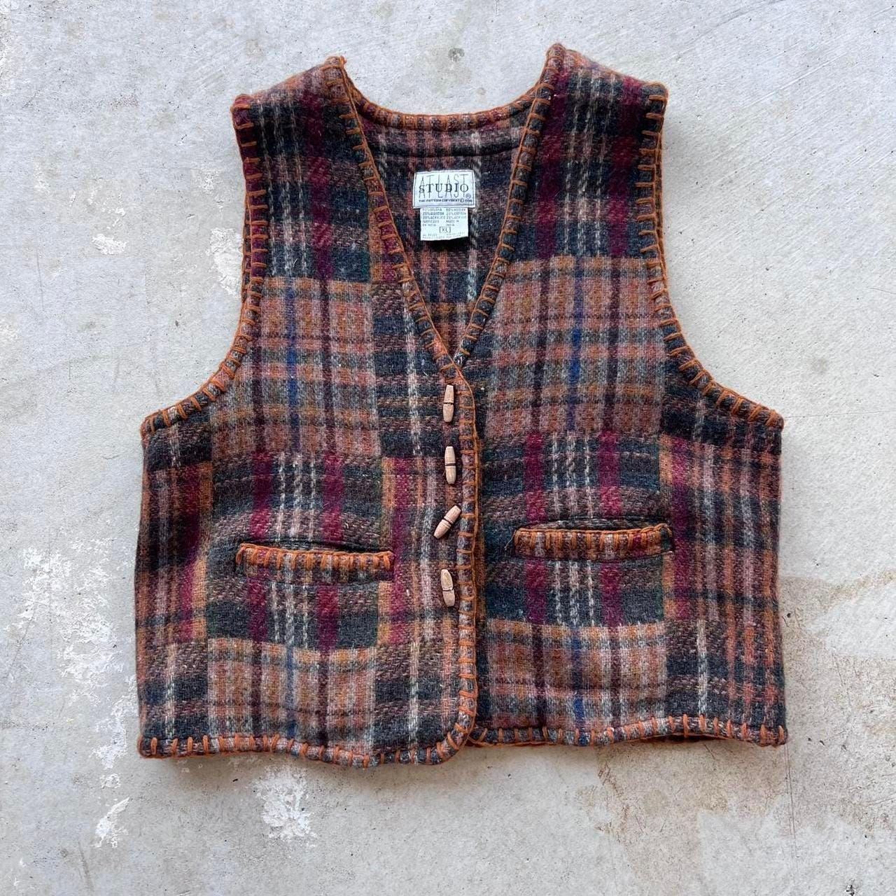 Woolrich Wool Vest - Etsy Canada