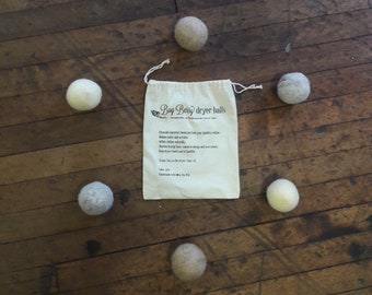 6 wool dryer balls- OATMEAL free shipping