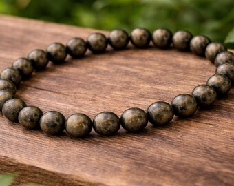 Pyrite Beaded Bracelet: