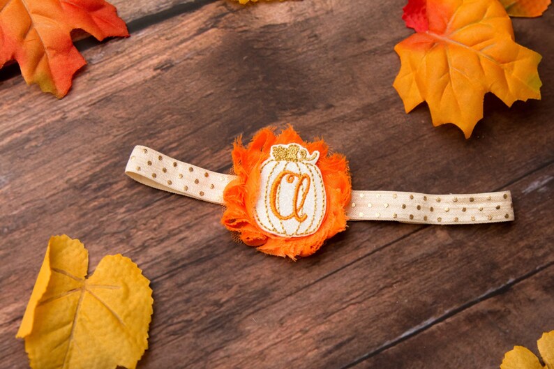 Personalized fall headband Fall baby headband Monogram headband Personalized baby headband Pumpkin patch headband
