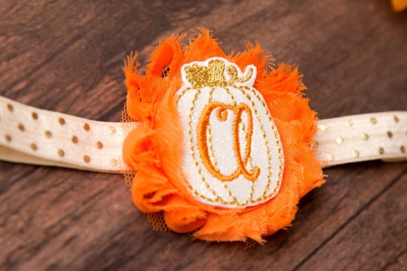 Personalized fall headband Fall baby headband Monogram headband Personalized baby headband Pumpkin patch headband