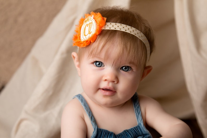 Personalized fall headband Fall baby headband Monogram headband Personalized baby headband Pumpkin patch headband