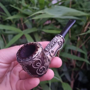 1940s Antique German pipe with intricate rope and filigree work