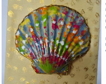 Hand-Painted Seashell 5"x5"x2"