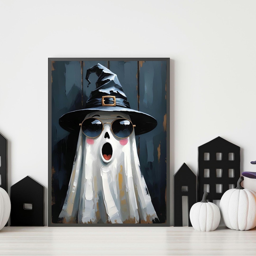 Spooky Ghost Art Print | Halloween Home Decor (digital Download) - Etsy