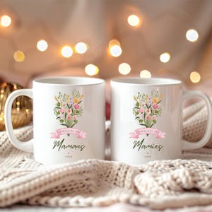 Best Mom Grandma mug, Mother&#39;s and Grandmas&#39; Day mug, personalized gift idea with first name, family item to offer, ceramic mug