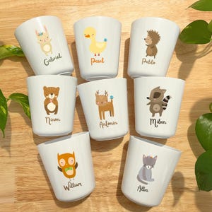 Personalized children&#39;s cup, plastic animal cup to offer, birth gifts