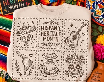 ヒスパニック文化遺産月間PNG、メキシコの誇りPNG、ヒスパニック落書きPNG、文化のお祝い、デジタルダウンロード