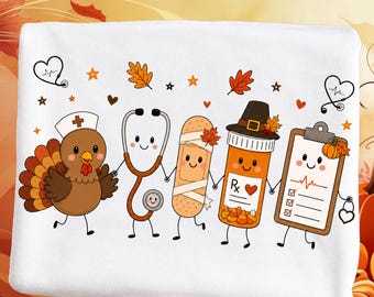Thanksgiving Nurse PNG, Thanksgiving Shirt PNG, Nurse Thanksgiving Sublimation, Cute Thanksgiving PNG, Digital Download
