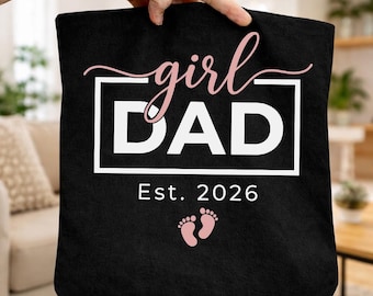 Girl Dad Est 2026 PNG, Baby Girl Ankündigung, Vatertag Shirt Design