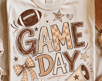 Game Day Football PNG, Vintage Football PNG, Retro Game Day PNG, Football Bow, Digital Download