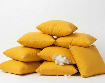 Housse de coussin en coton unie, oreiller de ferme minimaliste, décoration de salon (Ensemble de 2)