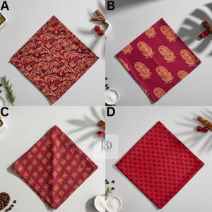 Hand Block Printed Cotton Dinner Napkins | Boho Farmhouse Table Decor