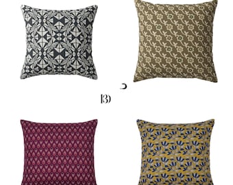 Handmade Indian Block Print Pillow Cover Set | Ethnic Cotton Cushion