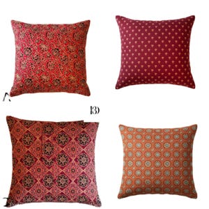 Handmade Indian Block Print Cotton Pillow Covers | Ethnic Cushion Set