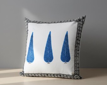 Hand Block Print Cotton Pillow Cover Set, Indian Decor