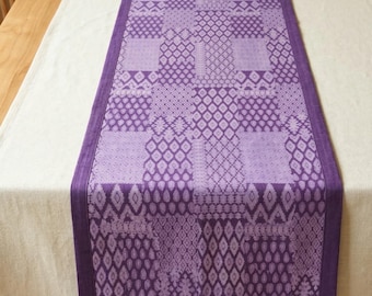 Hand Block Printed Cotton Table Cover, Patchwork Design Farmhouse Dining Decor Round & Rectangle Cover