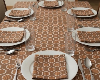 Indian Hand Block Print Tablecloth, Cotton Table Cover, Floral Dining Table Linen, Farmhouse Tablecloth, Boho Table Cover