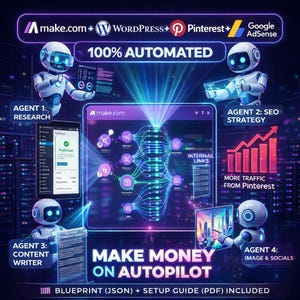 AI Newsroom Pro: Autoblog RSS de WordPress + SEO semántico + Enlaces internos / Plan de 4 agentes para Make.com