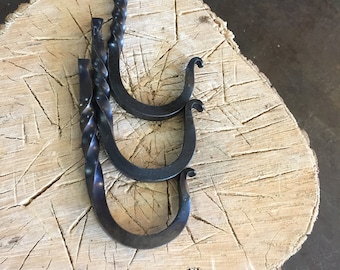 Trio of Hand Forged  Hooks