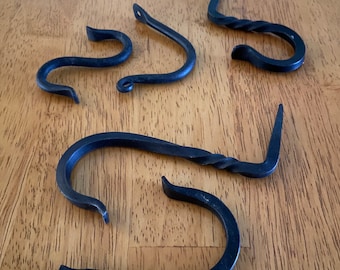 Assortment #4 hand forged hooks