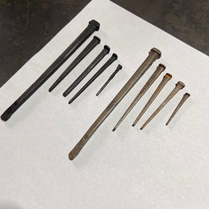 170+ year old wrought iron square nails in 2 finishes